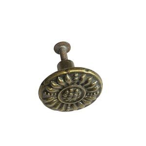 Solid Brass Round Drawer Door Pull Cabinet Knob Vintage French Country